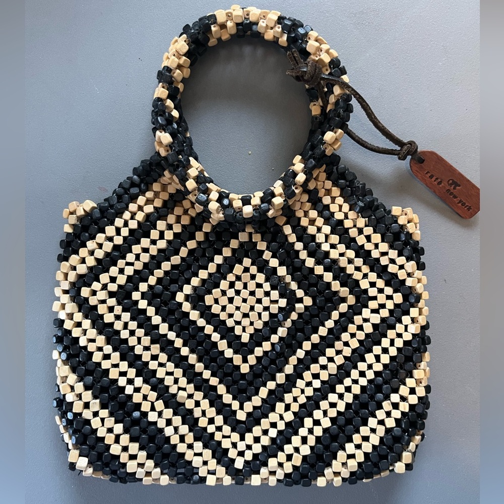 Rafe New York Small Wooden Beaded Handbag Purse